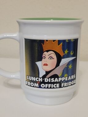 Disney White Mug with Green Interior and Colorful Villain Graphic